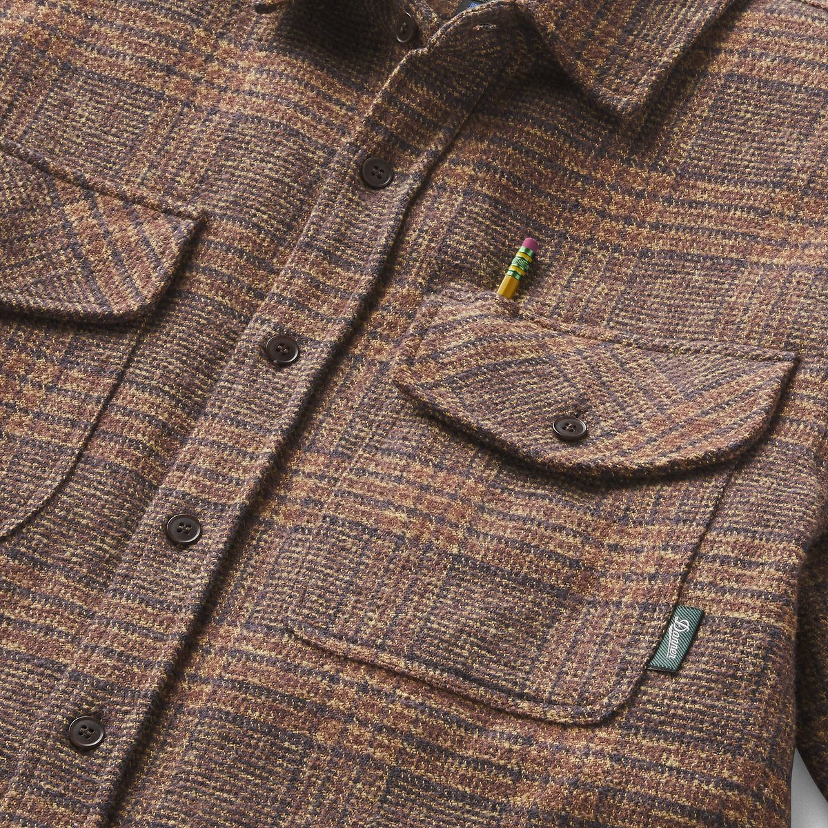 Cedar Mill Cotton Flannel Shirt Brown/Tan Tweed Plaid / Danner Trusted