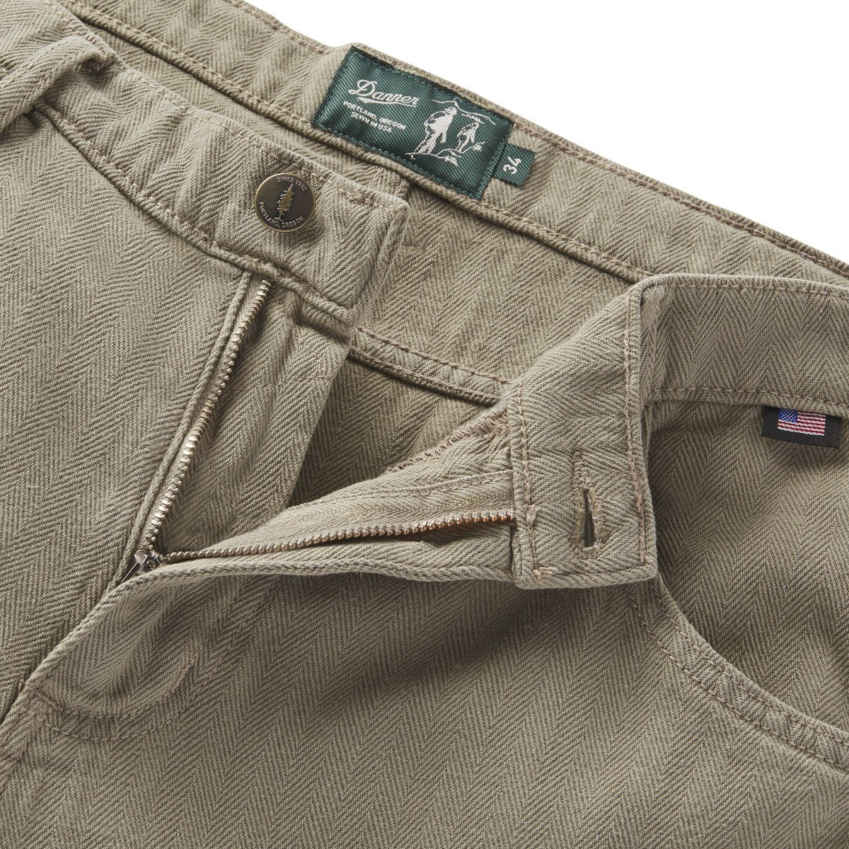 Kenton Double Knee Pants  Herringbone Dusty Olive / Danner Quality