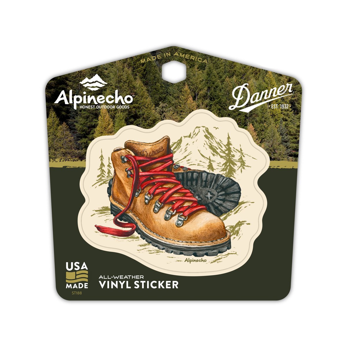 Alpinecho x Danner Sticker 2.7" x 3" Mountain Light / Danner Signature