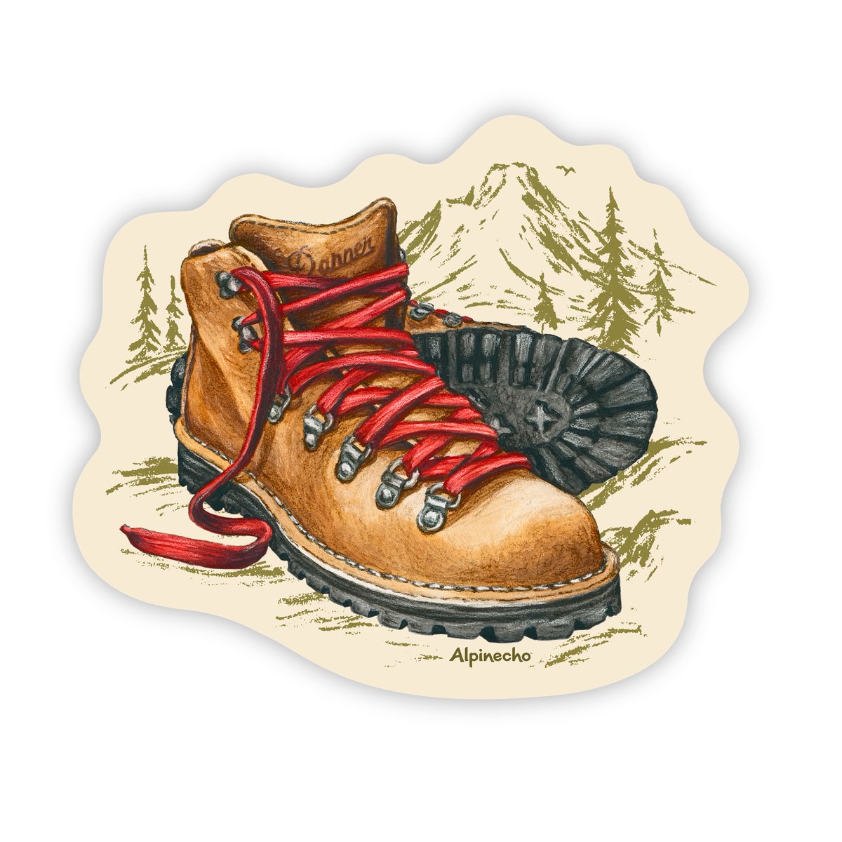Alpinecho x Danner Sticker 2.7" x 3" Mountain Light / Danner Signature